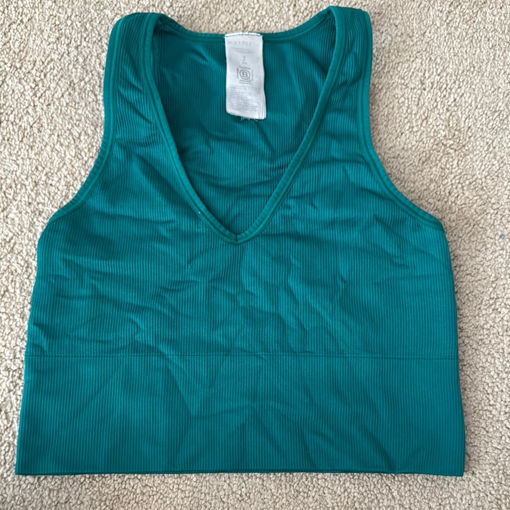 Teal Ribbed Tank Top